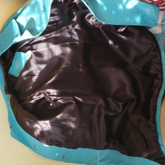 Vintage Marquis of London turquoise leather car coat - Picture 5 of 7